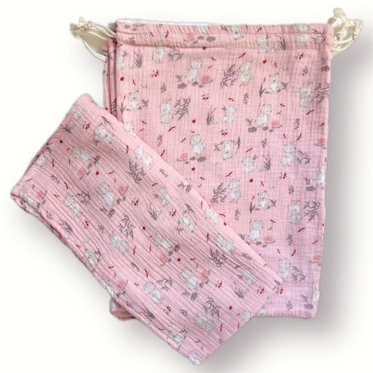 Conjunto Sacos + Fralda Musselina